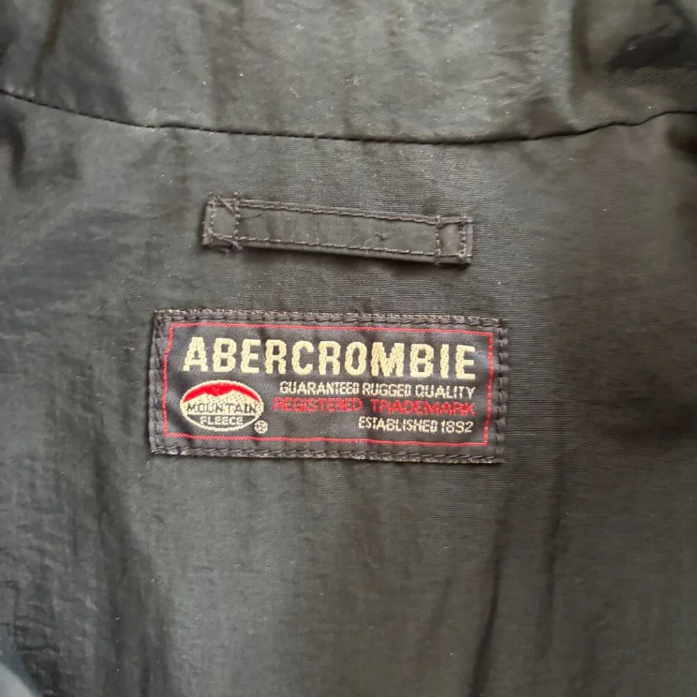 VTG Abercrombie Full Zip Vest‎ Mens M Reversible Blue Gray Mountain Fleece Y2K